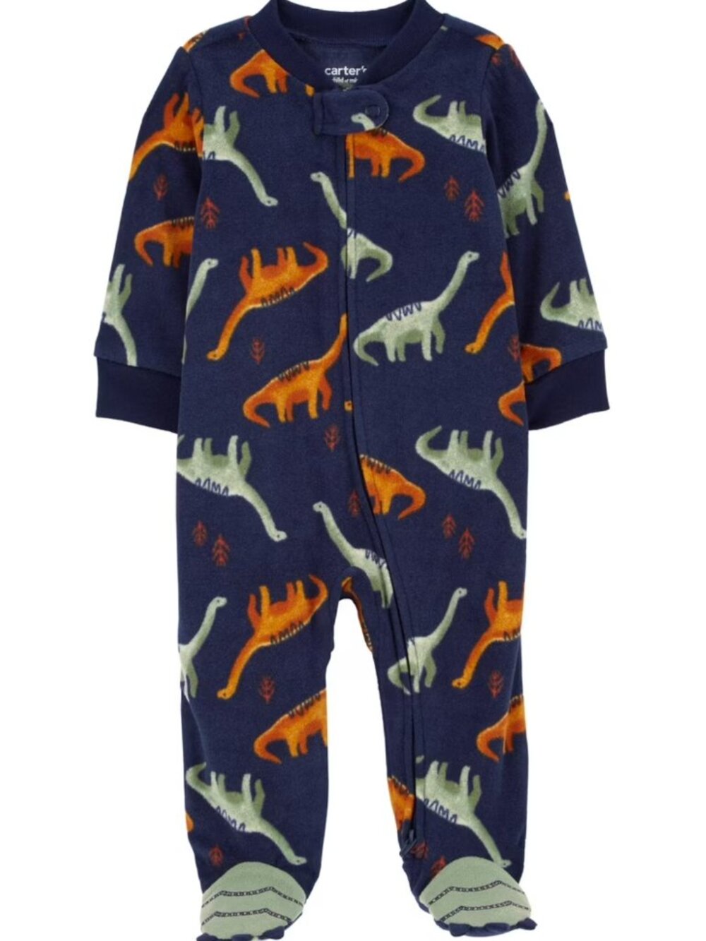 Carters Fleece Dinosaur Pajamas (0-3M)